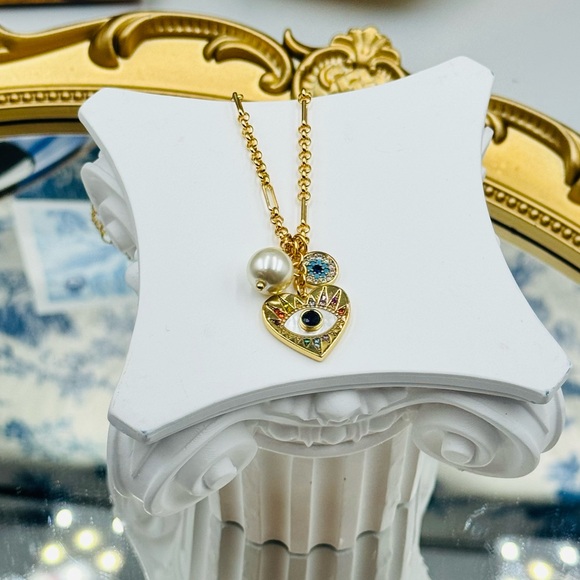 🆕 KATE SPADE 🧿 NWOT Evil Eye Cluster Pendant Necklace - Picture 7 of 16